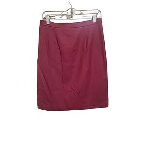 Talbots Wool Skirt Made In USA Size 12 A-Line Wine Red Lined Vintage Vtg Classic